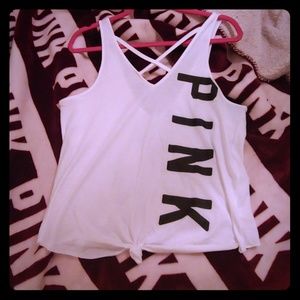 White PINK Tank, Size S